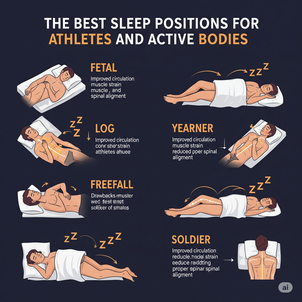 People in different sleeping positions.